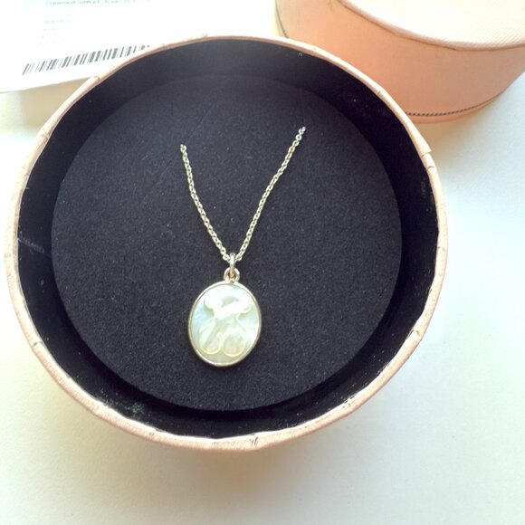 3632 TOUS SILVER NECKLACE AND MOTHER OF PEARL PENDANT CHARM JEWELRY - Picture 2 of 6